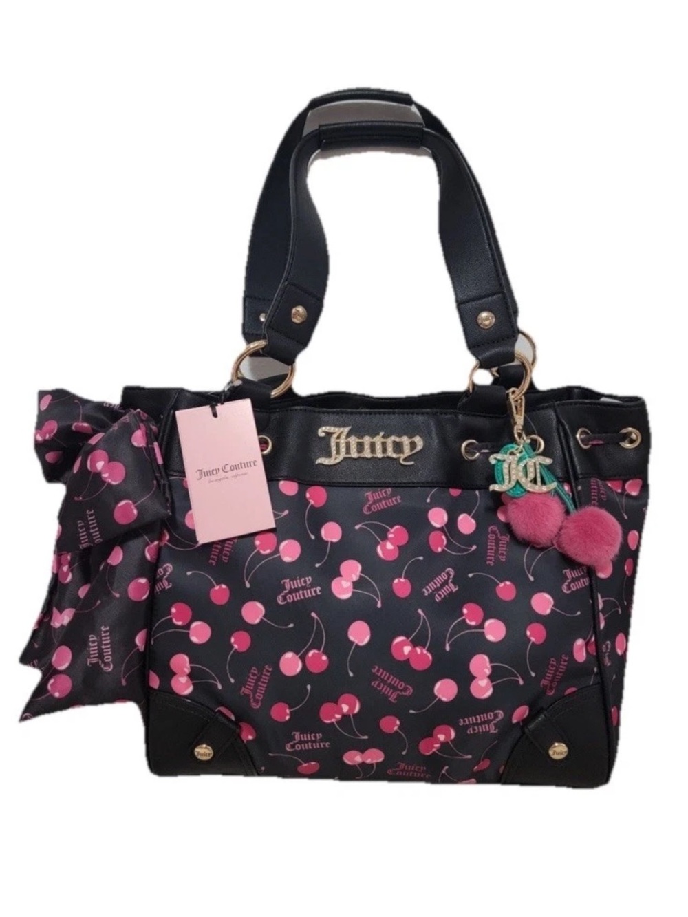 New Juicy Couture Sweet Cherry Tote Daydreamer Bag With Charm Viral NWT